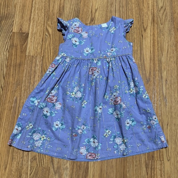 OshKosh B'gosh Other - Oshkosh Floral Purple Lavender Dress Ruffle Sleeve Toddler Girl 4T